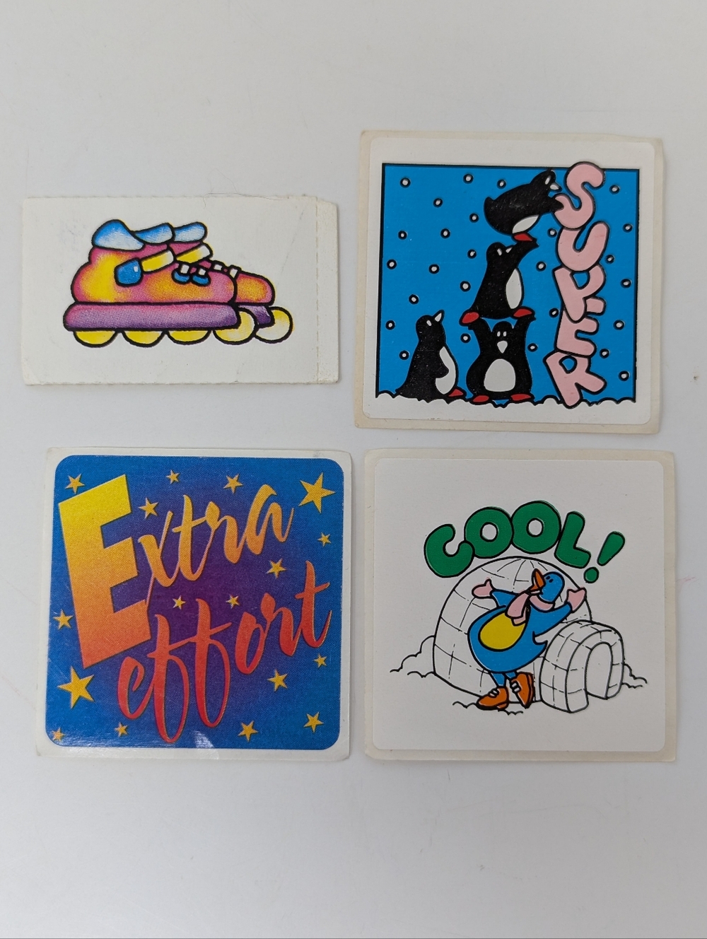 Vintage Stickers Encouragement Penguins Igloo